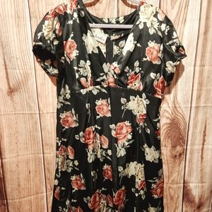 Satin empire waist dress